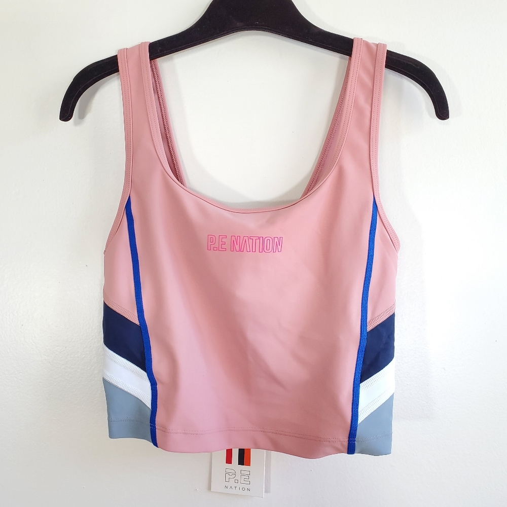 New P.E Nation Flex It Pink Pale Sports Bra Tank Top NWT Size XS - Picture 10 of 15